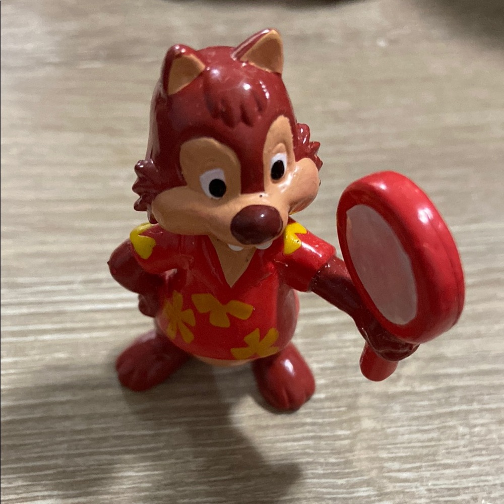 Vintage Disney CHIP N DALE Rescue Rangers Dale w/Mirror PVC Figure Cake Topper